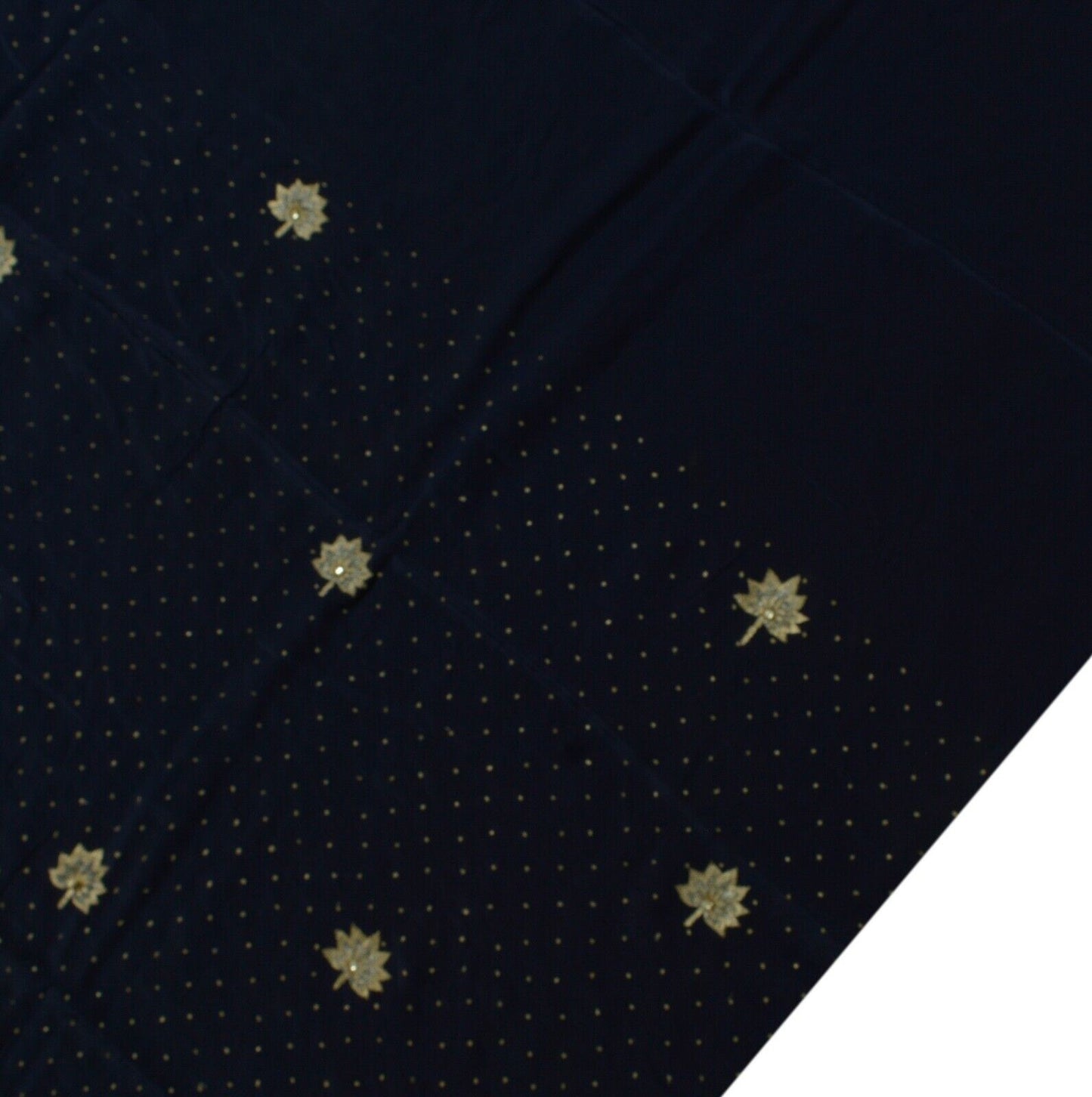 Vintage Saree Remnant Scrap Multi Purpose Craft Zari Embroidered Blue Fabric