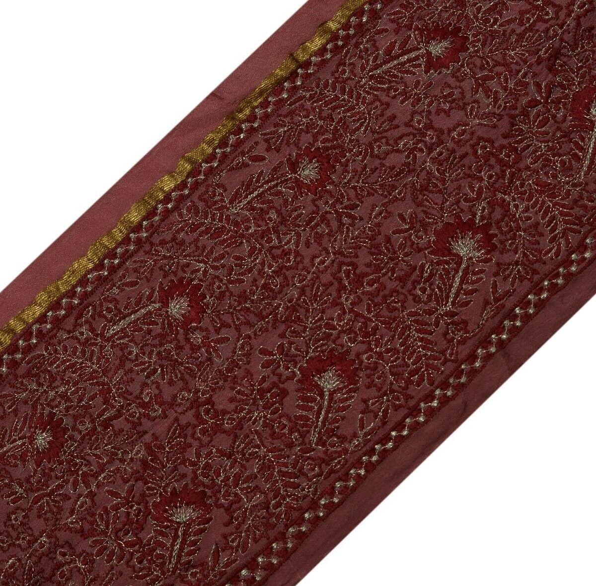 Vintage Saree Border Indian Craft Trim Floral Embroidered Sewing Ribbon Lace