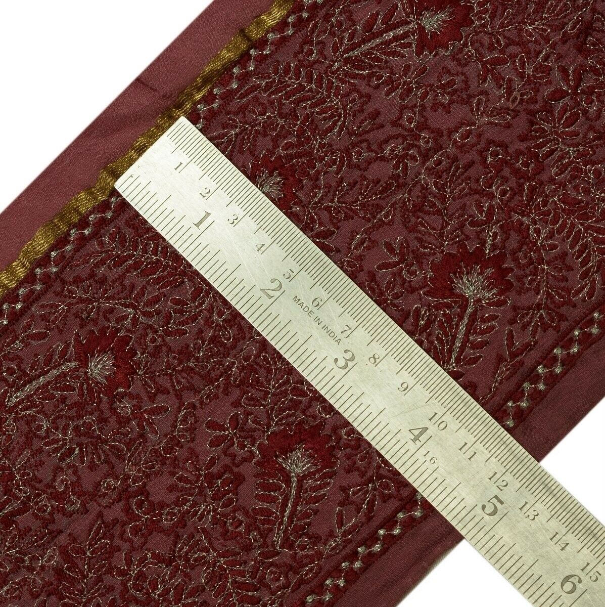 Vintage Saree Border Indian Craft Trim Floral Embroidered Sewing Ribbon Lace