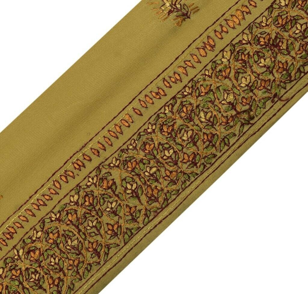 Vintage Saree Sewing Trim Indian Craft Border Hand Embroidered Ribbon Lace