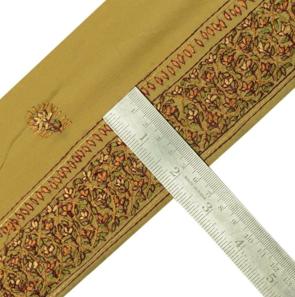 Vintage Saree Sewing Trim Indian Craft Border Hand Embroidered Ribbon Lace