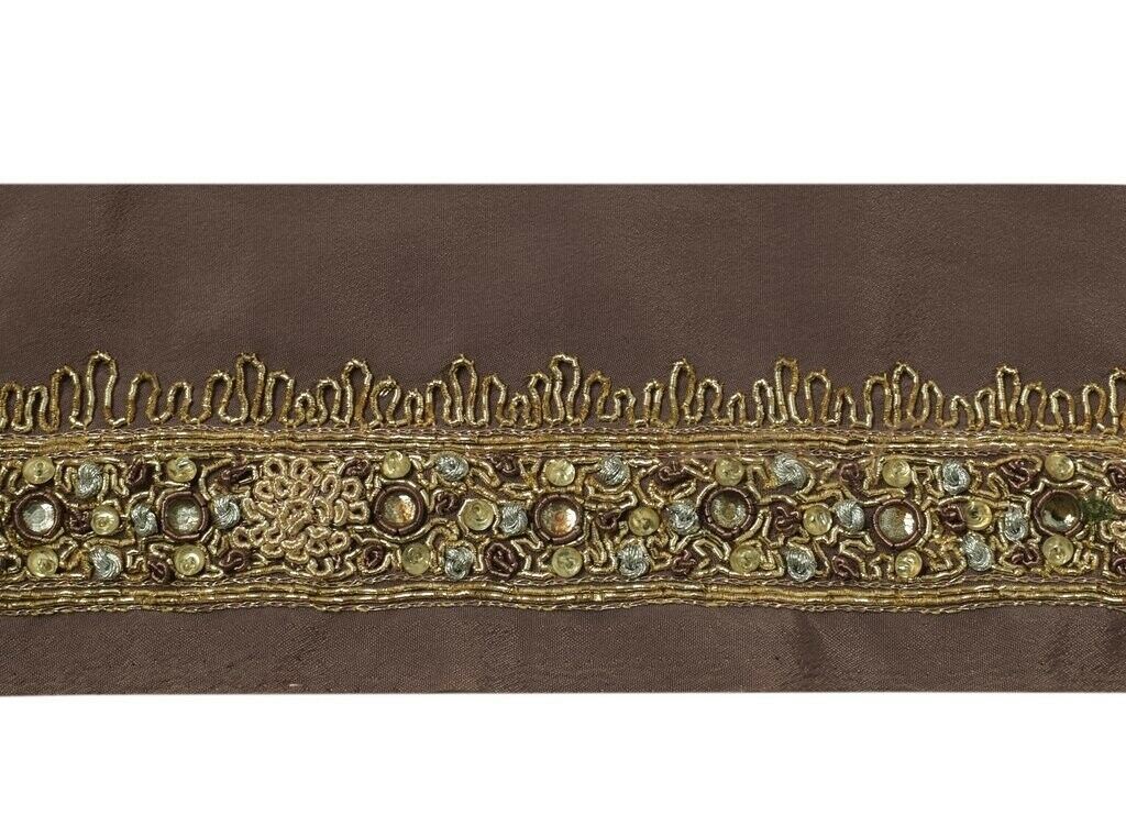 Vintage Sari Border Indian Craft Sewing Trim Hand Beaded Zardozi Ribbon Lace