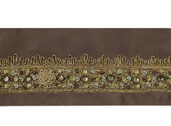 Vintage Sari Border Indian Craft Sewing Trim Hand Beaded Zardozi Ribbon Lace