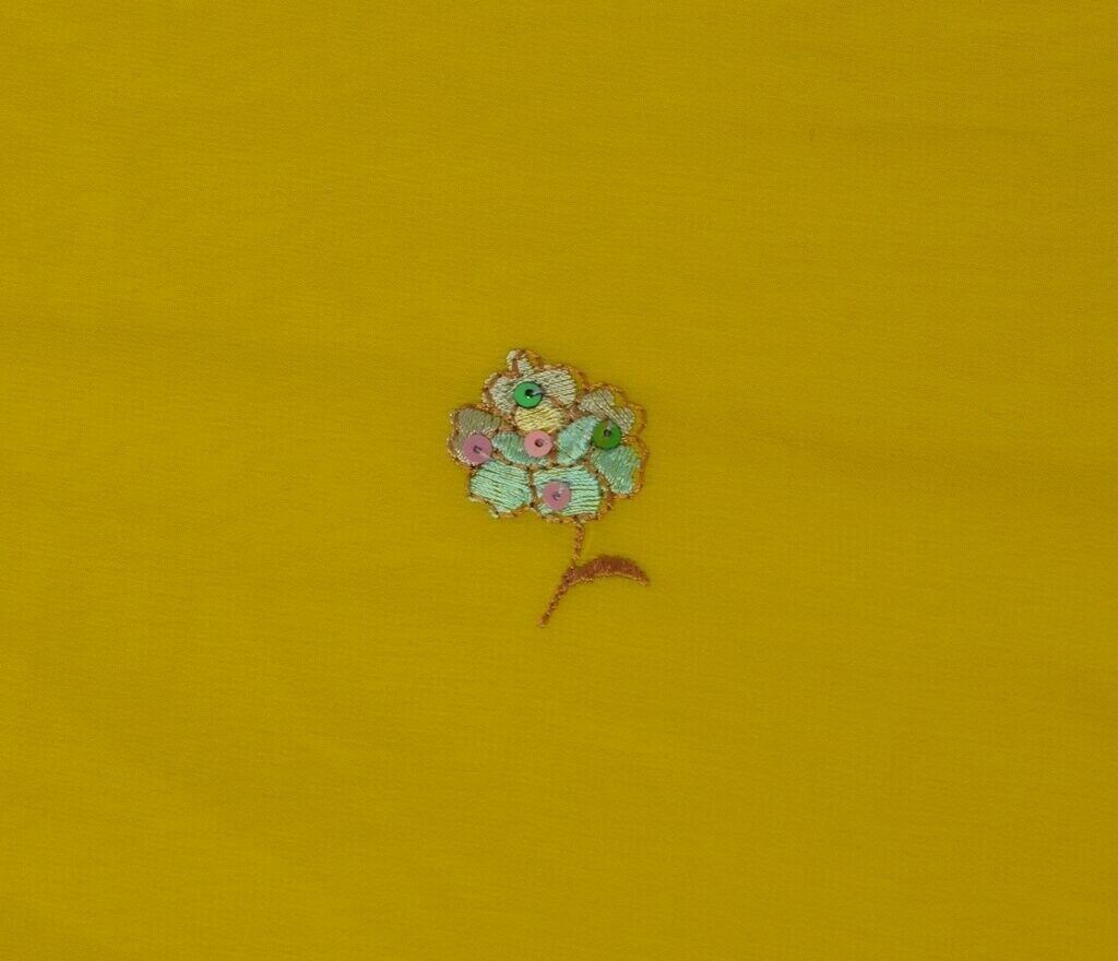 Blend Georgette Vintage Sari Remnant Scrap Fabric for Sewing Craft Green