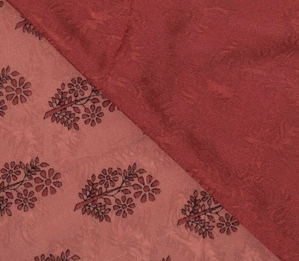 Blend Crepe Silk Vintage Sari Remnant Scrap Fabric for Sewing Craft Peach