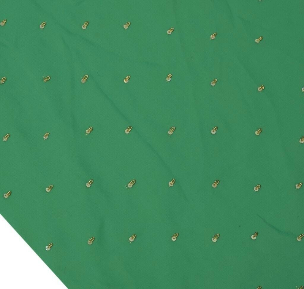 Blend Georgette Silk Vintage Sari Remnant Scrap Fabric for Sewing Craft Green