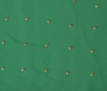 Blend Georgette Silk Vintage Sari Remnant Scrap Fabric for Sewing Craft Green