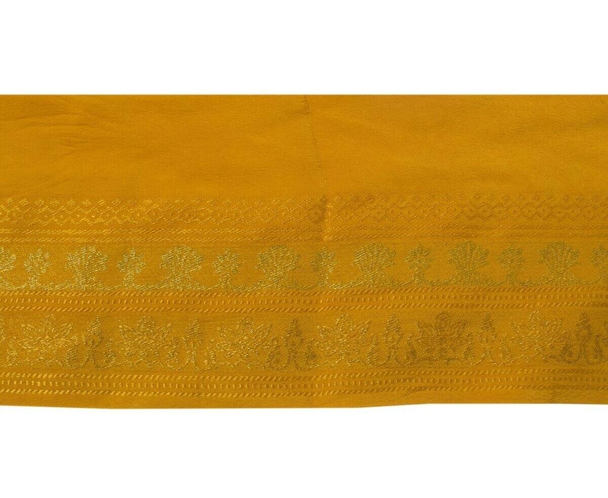 Vintage Sari Border Indian Craft Trim Woven Mustard Sewing Ribbon Lace