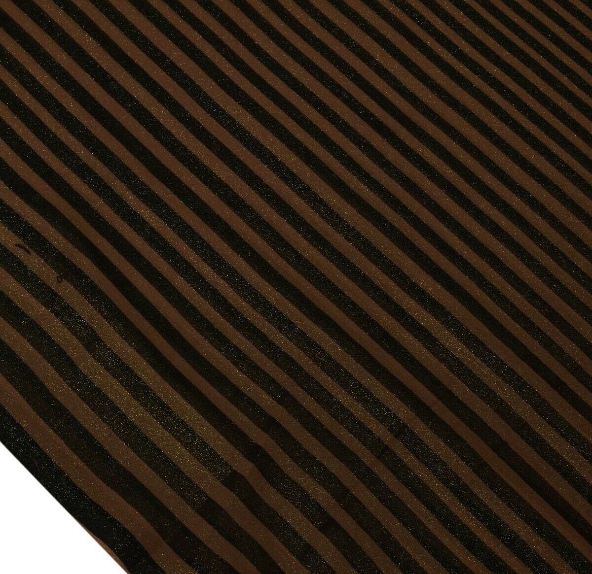 Blend Georgette Silk Vintage Sari Remnant Scrap Fabric for Sewing Craft Brown