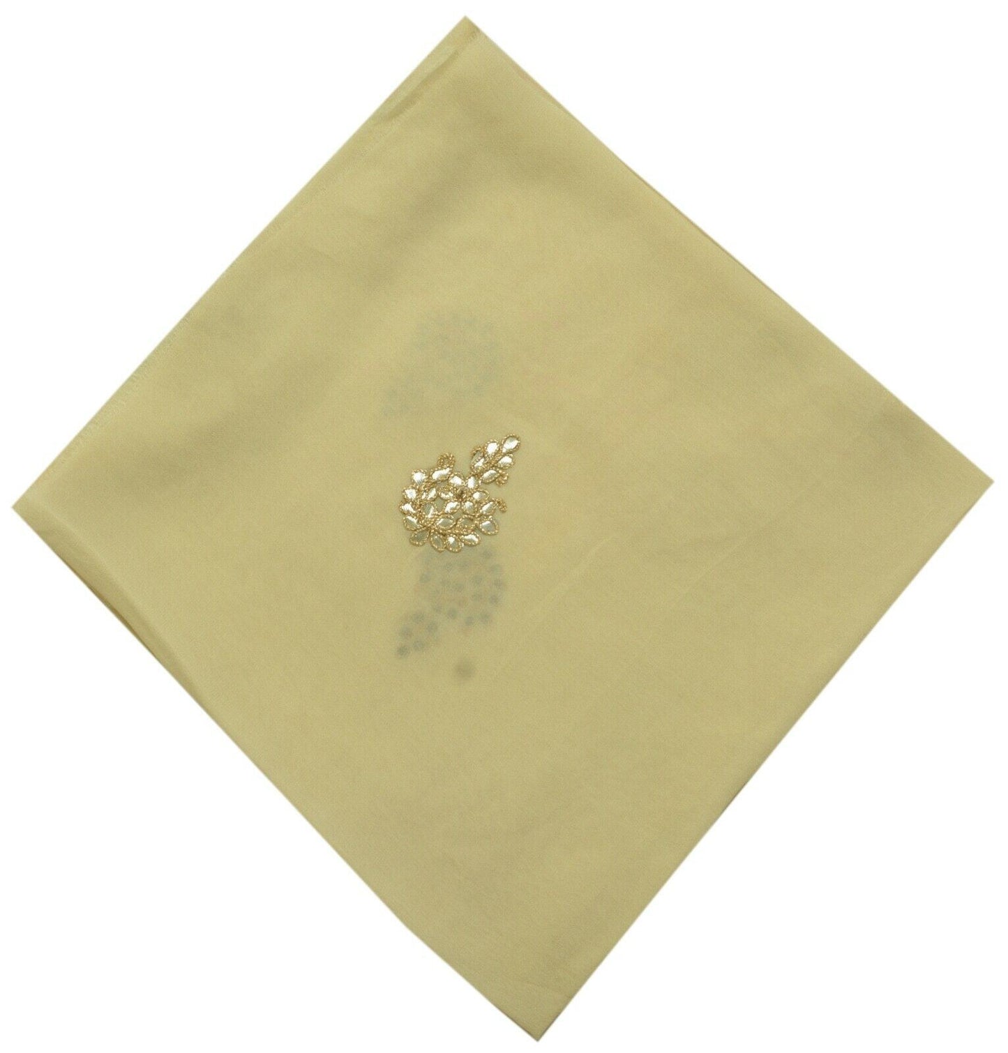 Vintage Saree Remnant Scrap Multi Purpose Craft Zari Embroidered Cream Fabric