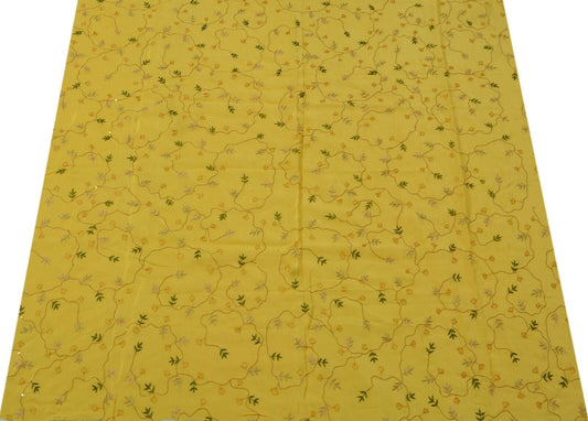 Vintage Saree Remnant Scrap Multi Purpose Craft Thread Embroidered Fabric