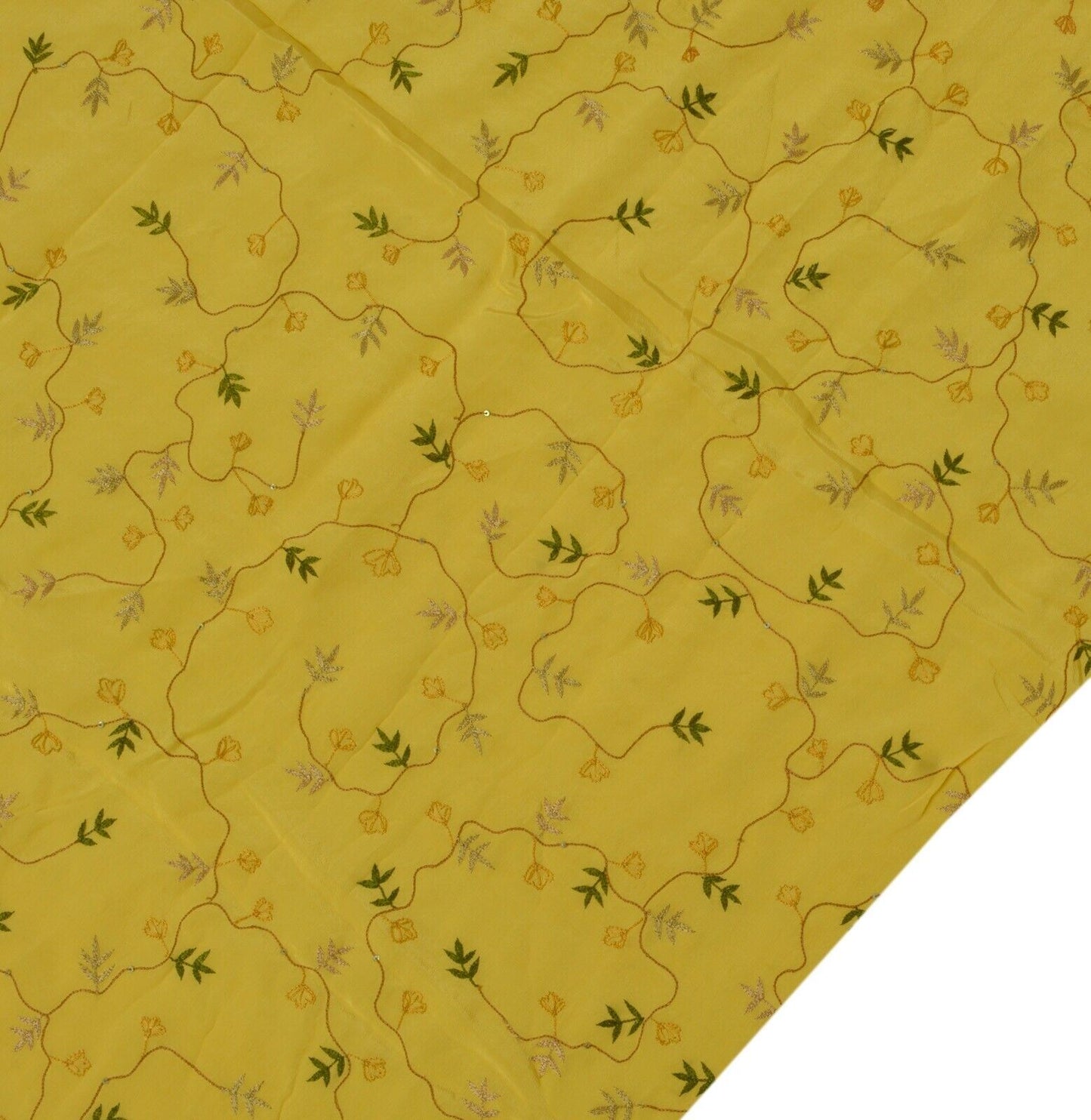 Vintage Saree Remnant Scrap Multi Purpose Craft Thread Embroidered Fabric
