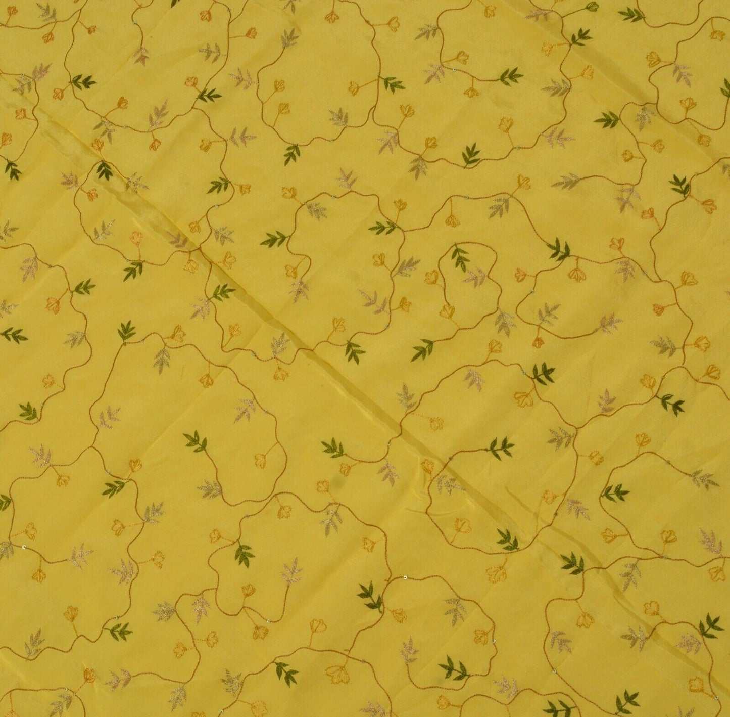 Vintage Saree Remnant Scrap Multi Purpose Craft Thread Embroidered Fabric