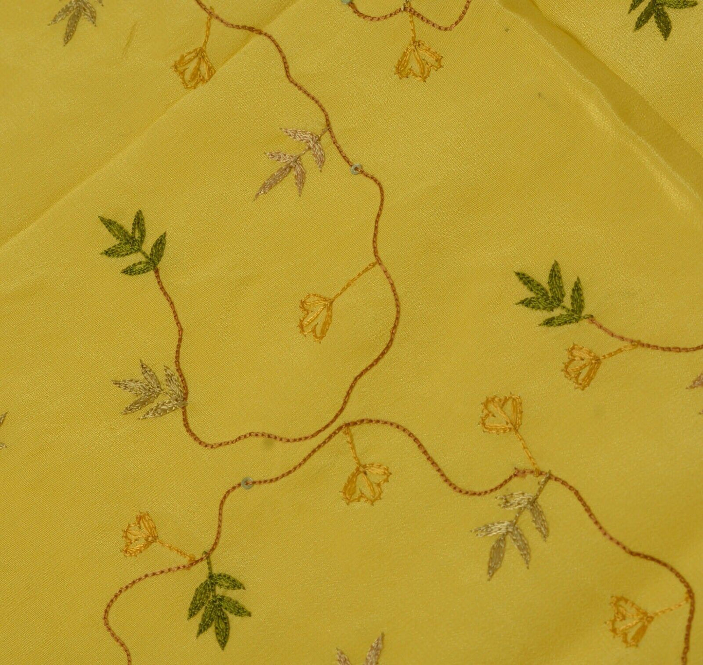 Vintage Saree Remnant Scrap Multi Purpose Craft Thread Embroidered Fabric