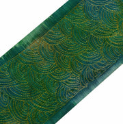 Vintage Saree Border Indian Craft Trim Antique Lace Embroidered Green Multi