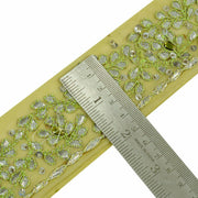 Vintage Saree Border Indian Craft Trim Antique Lace Hand Beaded Gota Patti Green