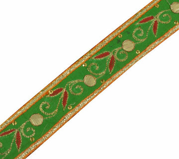 Vintage Saree Border Craft Trim Antique Lace Hand Beaded Gota Patti Ribbon