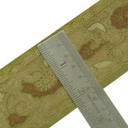 Vintage Saree Border Indian Craft Trim Antique Lace Embroidered Green Ribbon