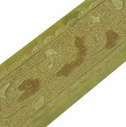 Vintage Saree Border Indian Craft Trim Antique Lace Embroidered Green Ribbon