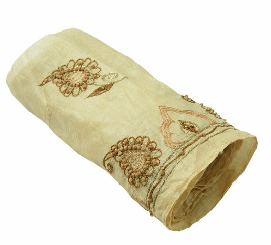 Vintage Saree Border Indian Craft Trim Antique Hand Beaded Wooden Beads Lace
