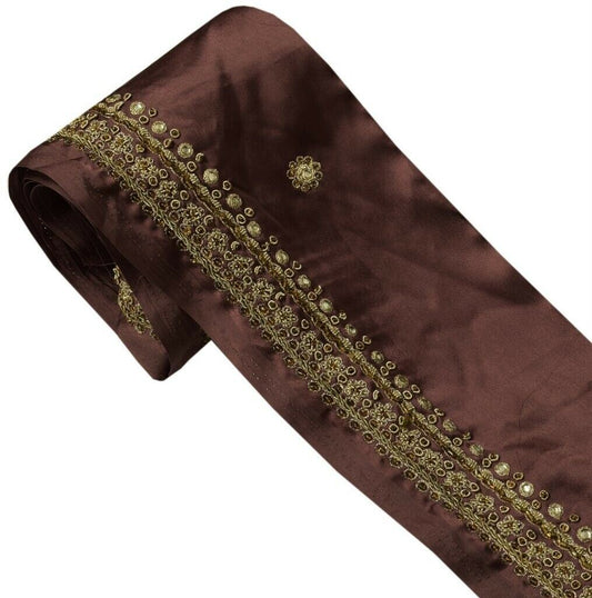 Vintage Sari Border Indian Craft Sewing Trim Hand Beaded Embroidered Ribbon Lace