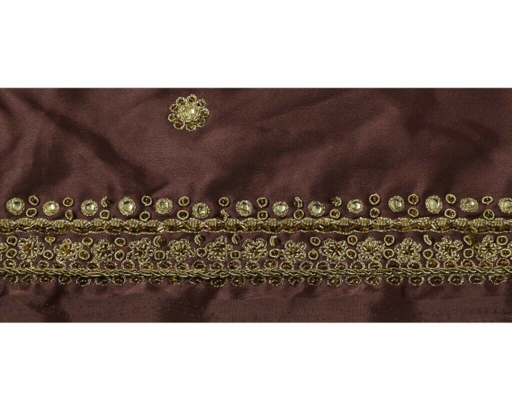 Vintage Sari Border Indian Craft Sewing Trim Hand Beaded Embroidered Ribbon Lace