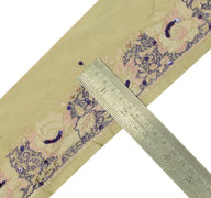 2" W Vintage Sari Border Indian Craft Sewing Trim Embroidered Ribbon Lace Cream