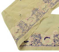 2" W Vintage Sari Border Indian Craft Sewing Trim Embroidered Ribbon Lace Cream