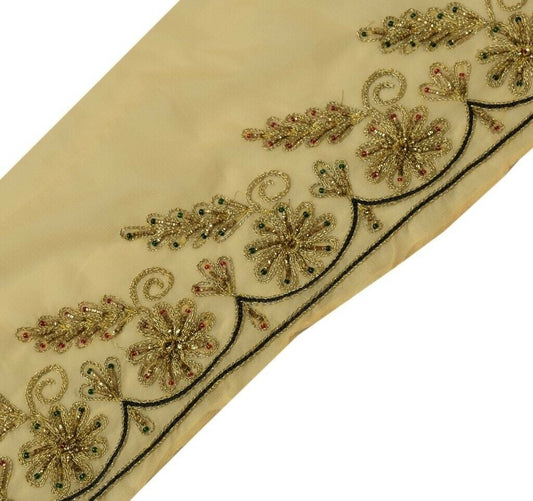 Vintage Sari Border Indian Craft Sewing Trim Hand Beaded Embroidered Ribbon Lace