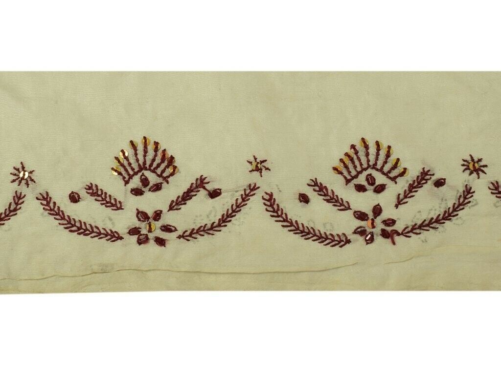 Vintage Sari Border Indian Craft Sewing Trim Beaded Embroidered Ribbon Lace