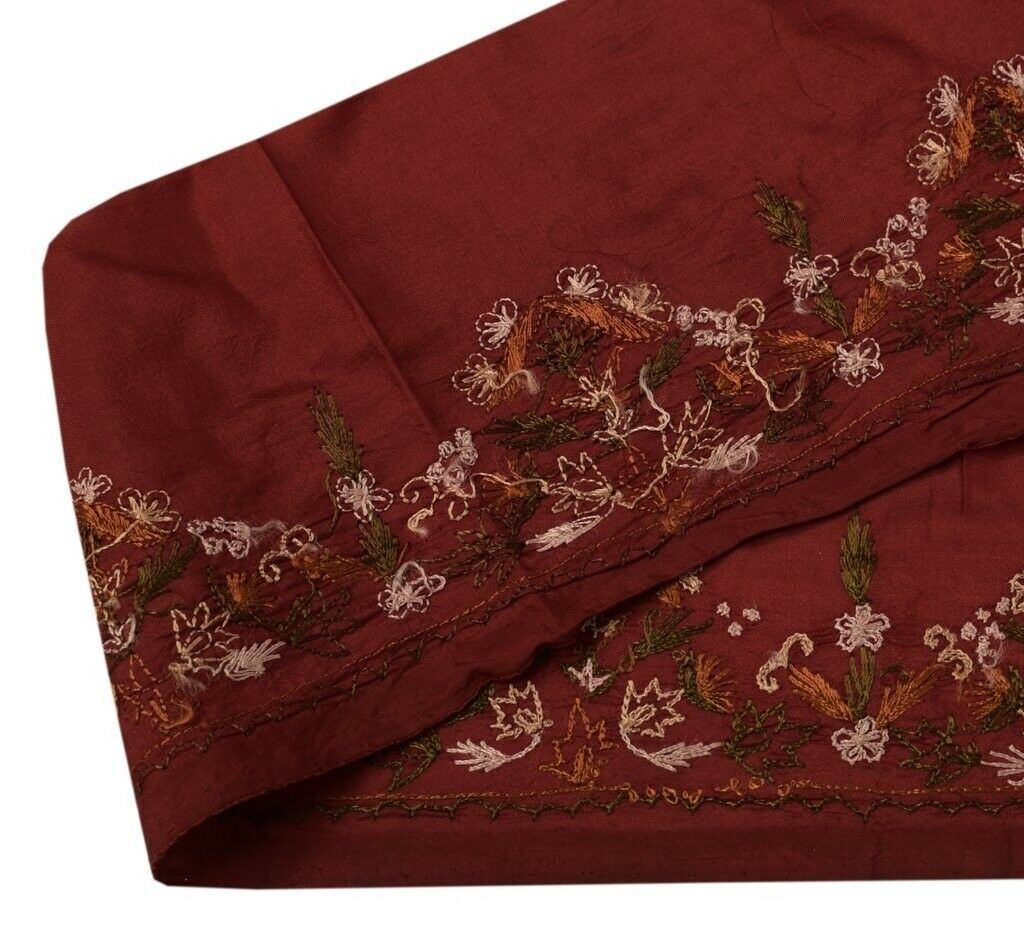 Vintage Sari Border Indian Craft Sewing Trim Embroidered Ribbon Lace Maroon