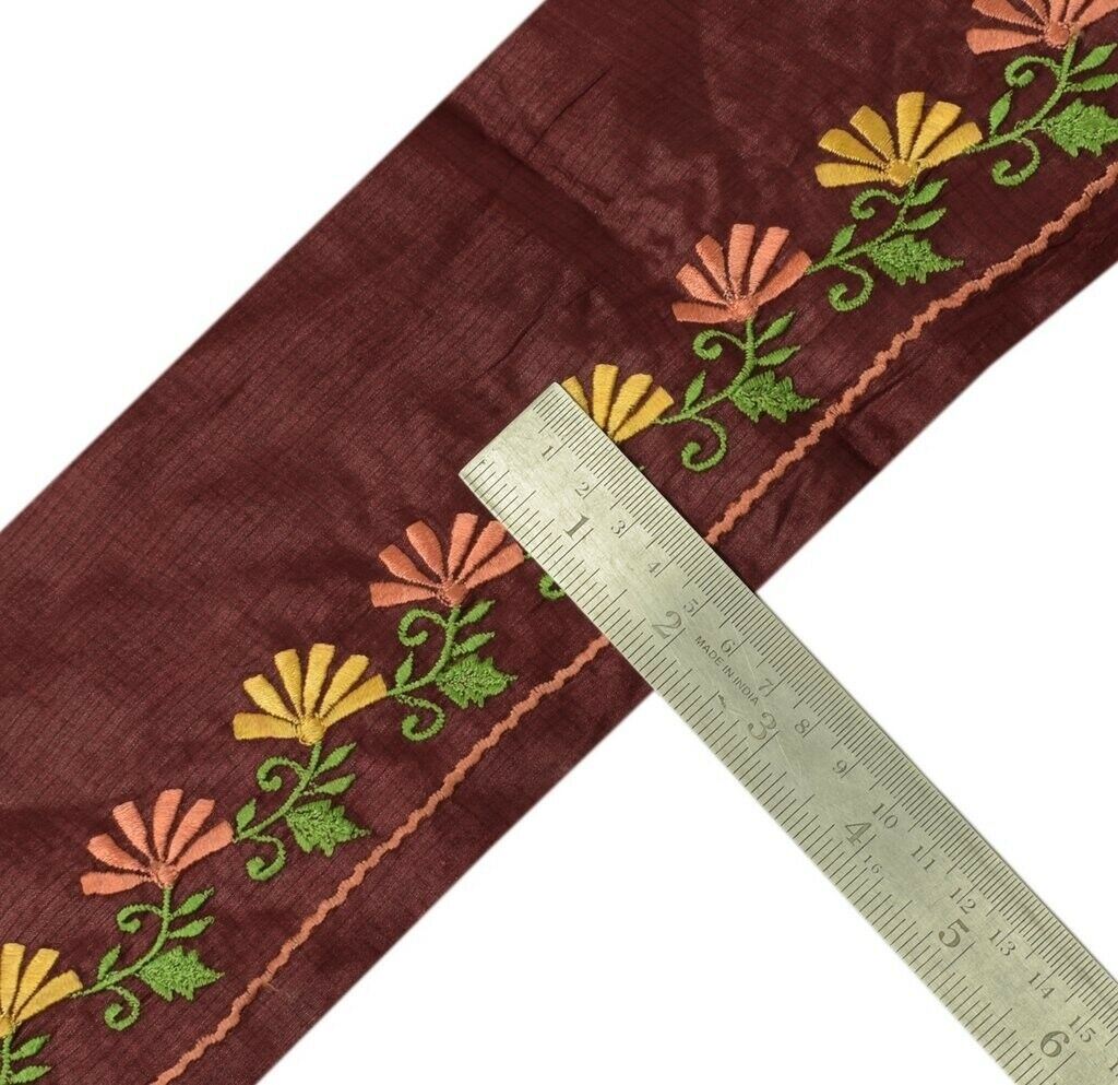 1.75" W Vintage Sari Border Indian Craft Sewing Trim Embroidered Ribbon Lace