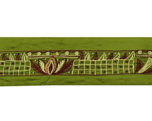 Vintage Sari Border Indian Craft Sewing Trim Embroidered Beaded Pearls Lace