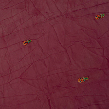 Pure Georgette Silk Embroidered Vintage Sari Remnant Scrap Fabric for Sew Craft