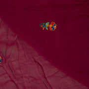 Pure Georgette Silk Embroidered Vintage Sari Remnant Scrap Fabric for Sew Craft