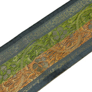 3 Yard Woven Zari Brocade Indian Faux Silk Border Trim Lace Ribbon Gray