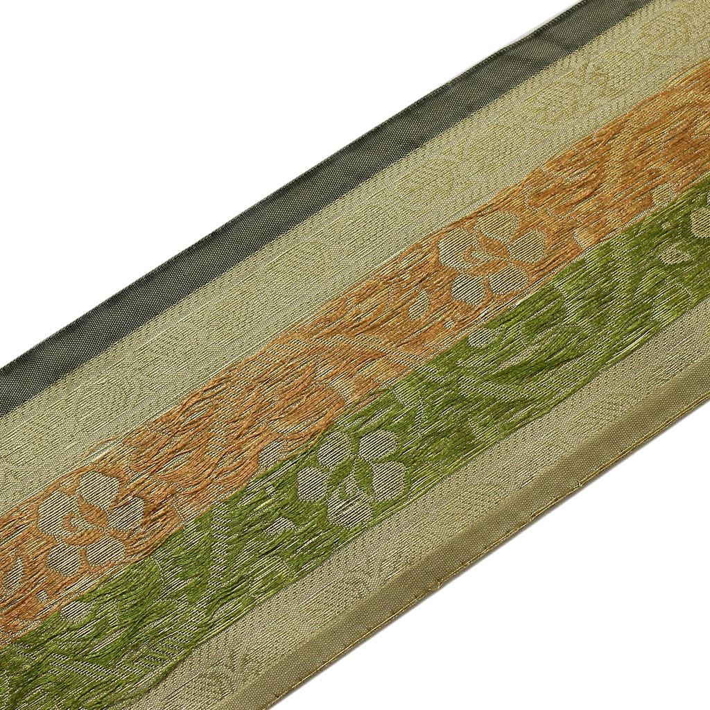 3 Yard Woven Zari Brocade Indian Faux Silk Border Trim Lace Ribbon Cream Shades