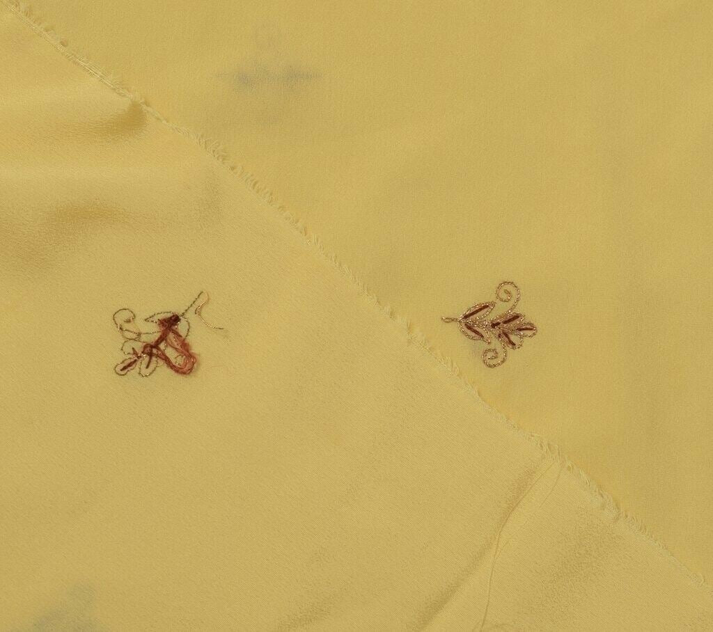 Blend Crepe Vintage Sari Remnant Scrap Fabric for Sewing Craft Cream