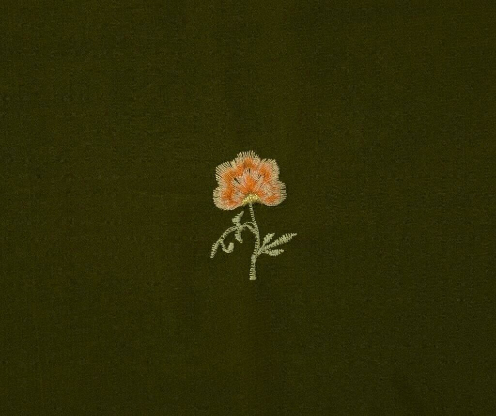 Blend Georgette Silk Vintage Sari Remnant Scrap Fabric for Sewing Craft Green