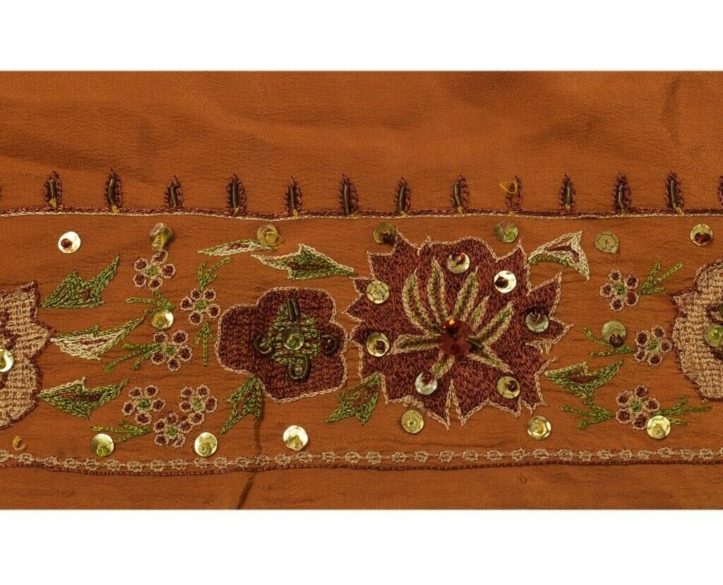 Vintage Sari Border Indian Craft Sewing Trim Hand Beaded Embroidered Ribbon Lace