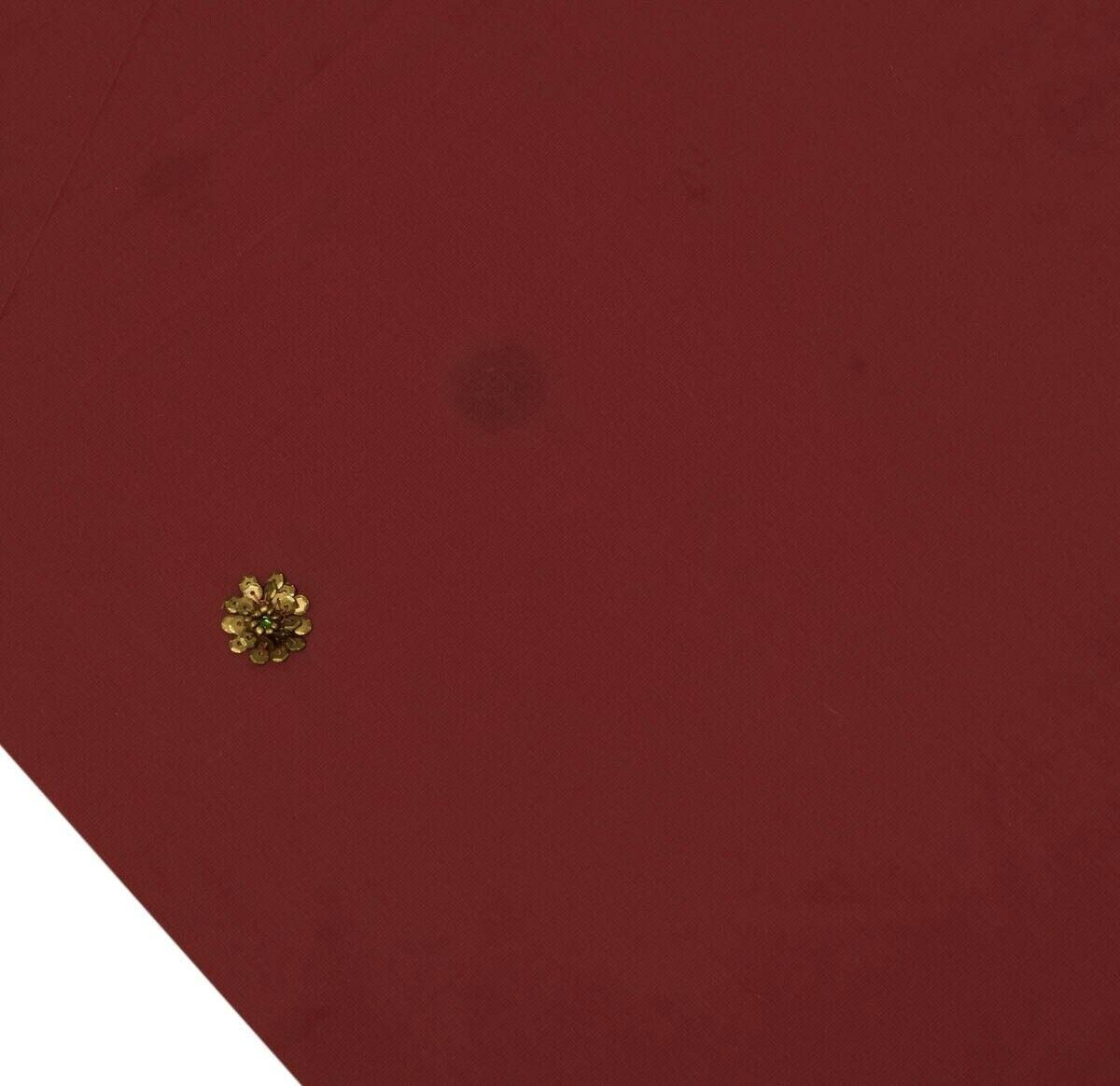 Blend Georgette Silk Vintage Sari Remnant Scrap Fabric for Sewing Craft Maroon