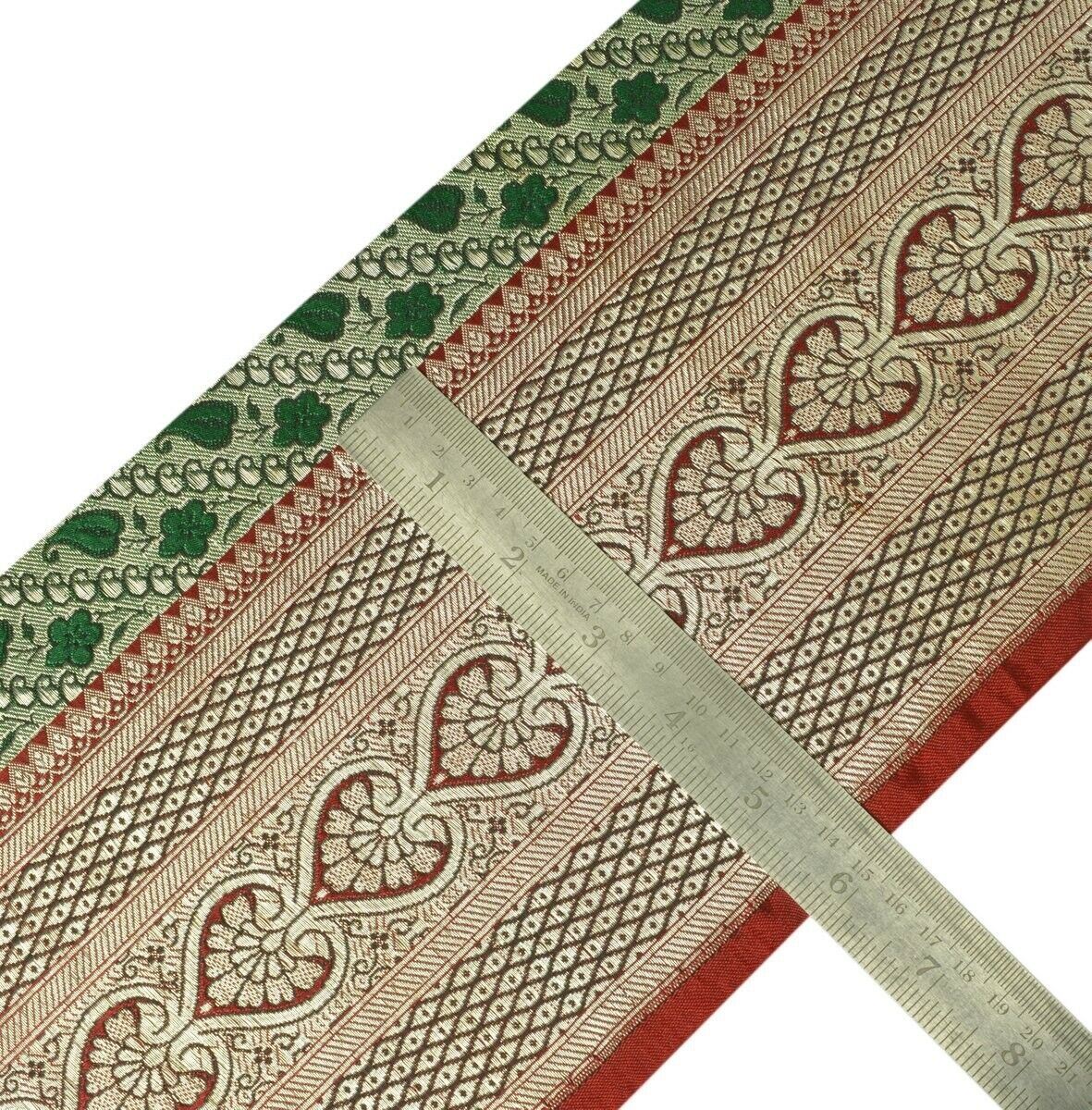 Vintage Sari Border Indian Craft Sewing Trim Woven Banarasi Brocade Ribbon Lace
