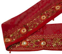 Vintage Sari Border Indian Craft Sew Trim Hand Beaded Sequins Embroidered Lace