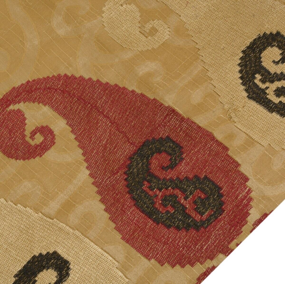 Indian Art Silk Woven Embroidered Vintage Sari Remnant Scrap Fabric Sew Craft