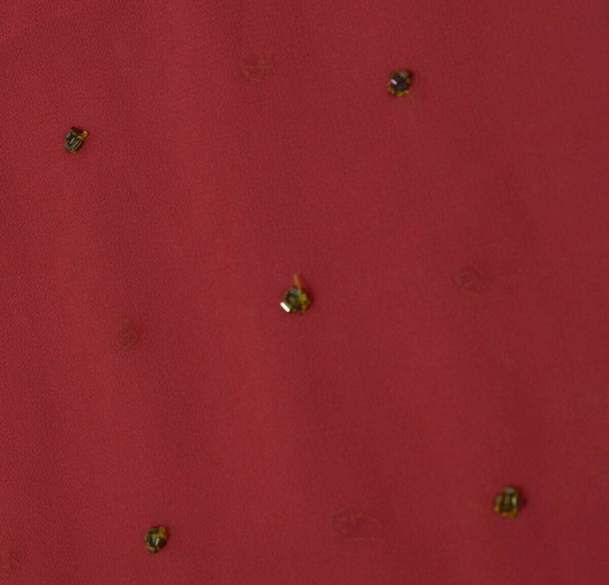Blend Georgette Silk Magenta Vintage Sari Remnant Scrap Fabric for Sewing Craft