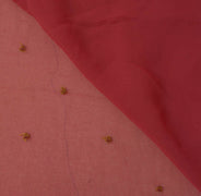 Blend Georgette Silk Magenta Vintage Sari Remnant Scrap Fabric for Sewing Craft