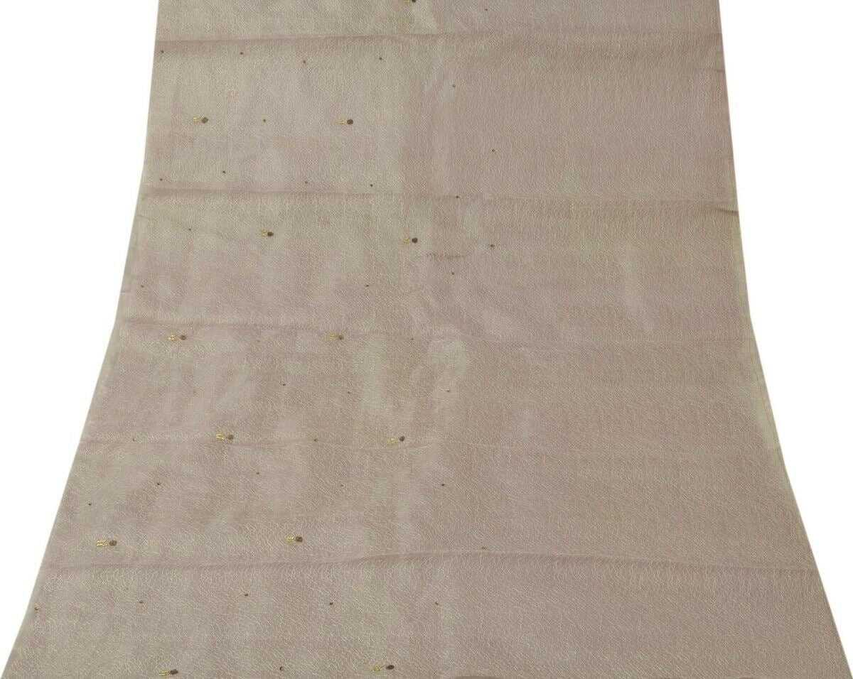 Vintage Sari Remnant Scrap Net Mesh Fabric for Sewing Craft Mauve Color