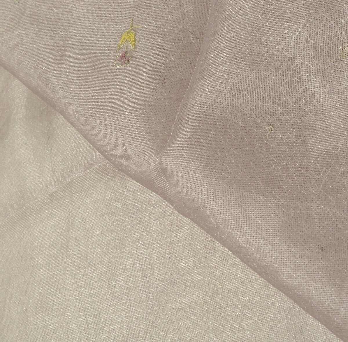 Vintage Sari Remnant Scrap Net Mesh Fabric for Sewing Craft Mauve Color