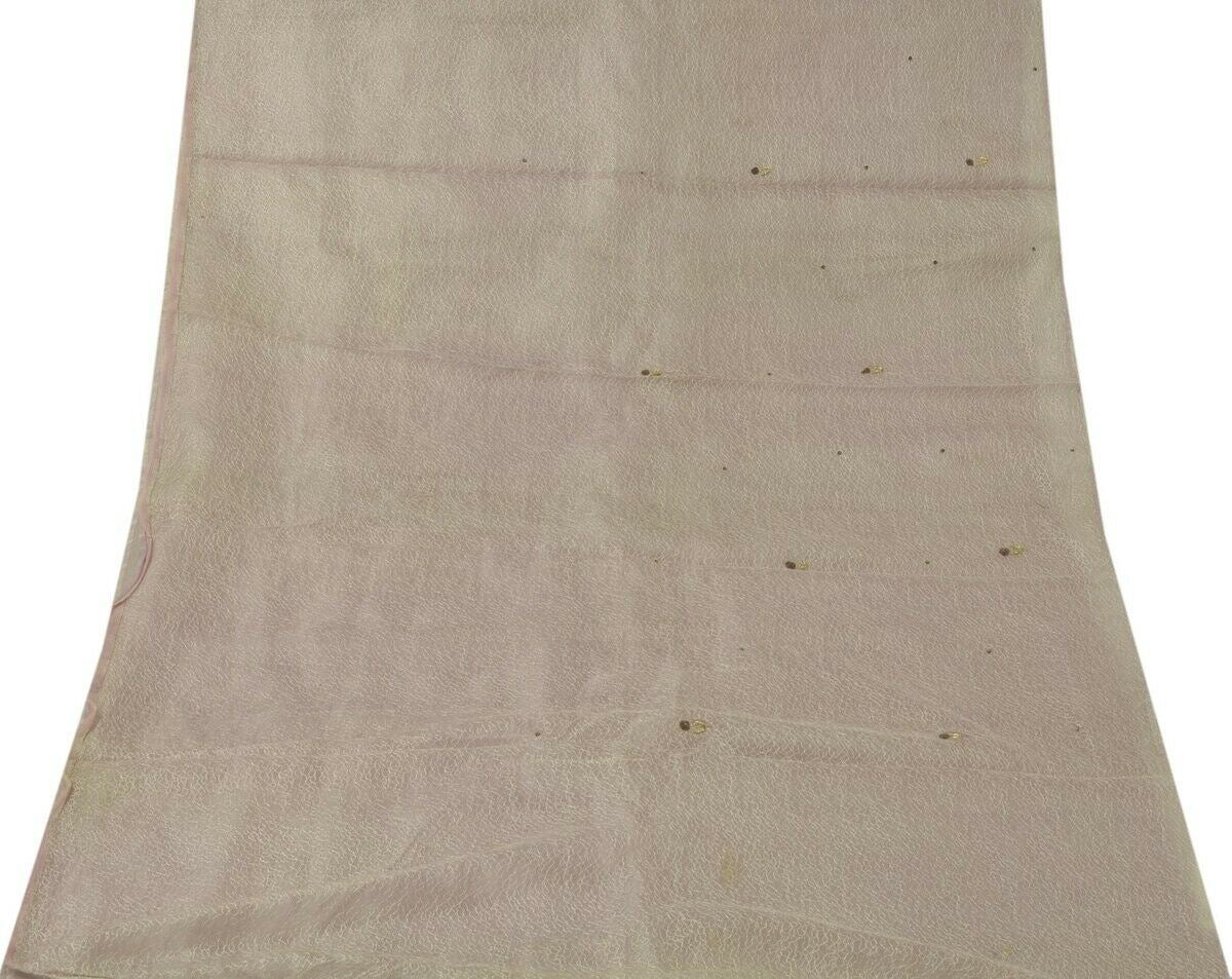 Vintage Sari Remnant Scrap Net Mesh Fabric for Sewing Craft Mauve Color