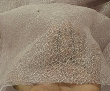 Vintage Sari Remnant Scrap Net Mesh Fabric for Sewing Craft Mauve Color
